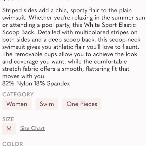 Xhilaration Sport Red and Blue Striped Sides Scoop Back One Piece White Swimsuit - Picture 7 of 7